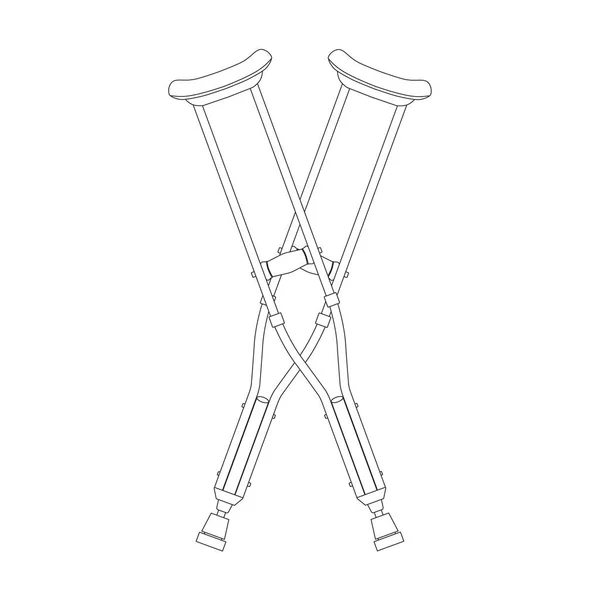 Crutches vector icon — Stock Vector