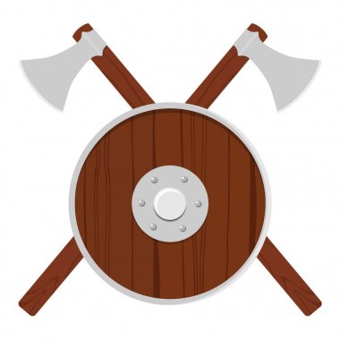 Viking kalkanın ve balta