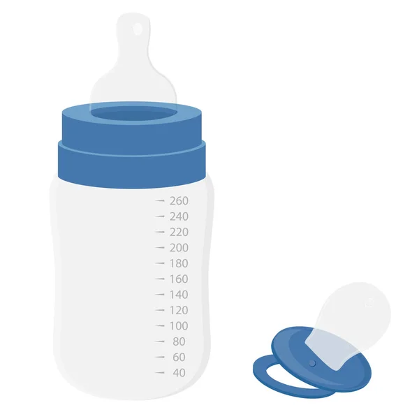 Babyflasche und Schnuller — Stockvektor