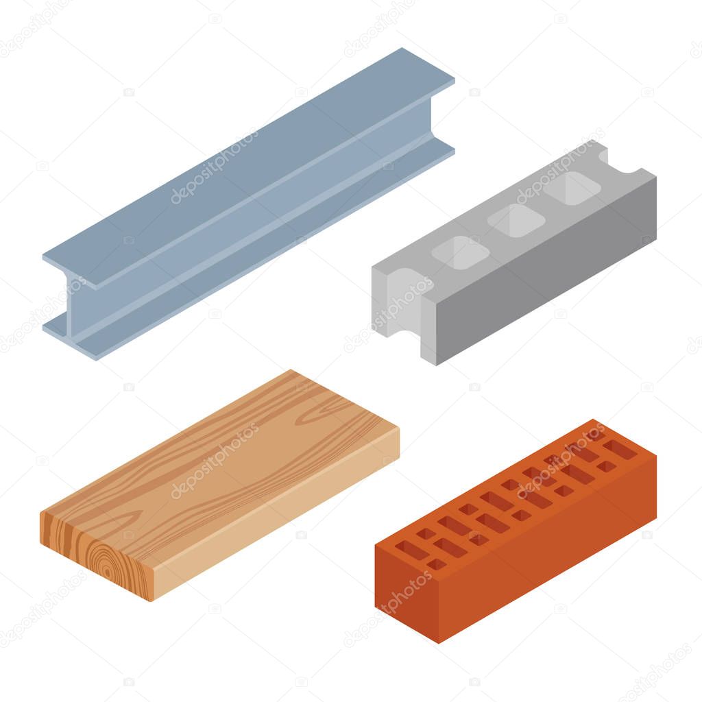 Brick, block, beam and plank
