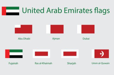 United Arab Emirates flags clipart