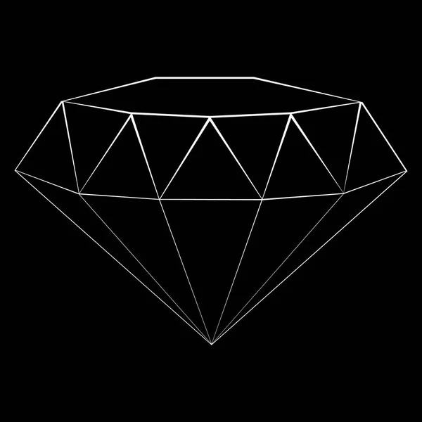 Diamant overzicht pictogram — Stockvector