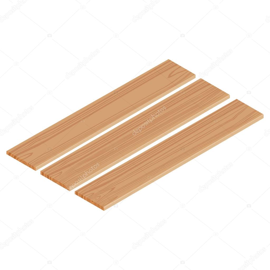 Isometric wooden planks