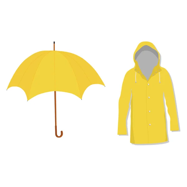 Capa de chuva e guarda-chuva — Fotografia de Stock