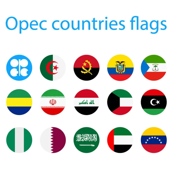 石油输出国组织国家的旗帜 — 图库照片