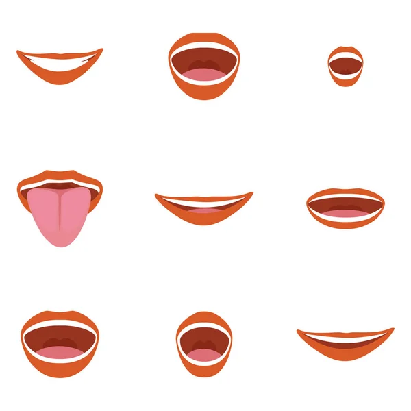 Mouth icon set — Stock Photo, Image