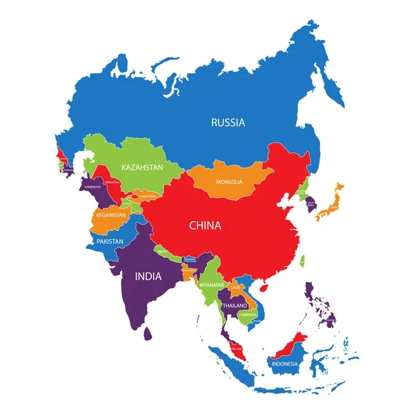 Rastrová mapa Asie — Stock fotografie
