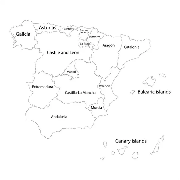 Espagne carte des régions — Photo