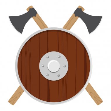 Viking kalkanın ve balta