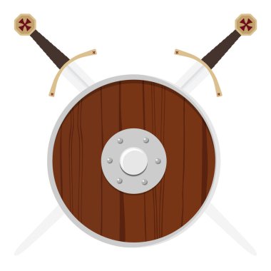 Viking kalkanı ve kılıcı