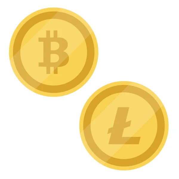 Bitcoin, Litecoin-Vektor — Stockvektor