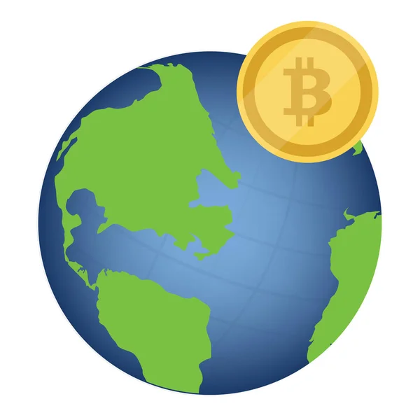 Kryptowährung Bitcoin international — Stockvektor