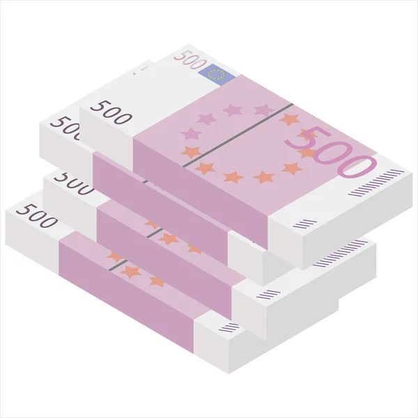 Isometric euro banknotes — Stock Vector