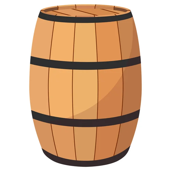 Wooden oak barrel — Stock Vector