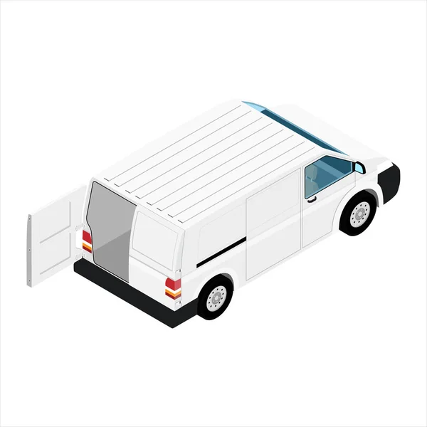 Hi-detailed Cargo Delivery Van raster vista isométrica — Foto de Stock