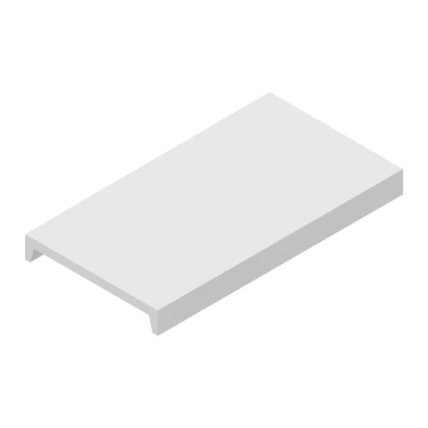 Точный бетонный сплошной блок изометрический вид изолирован на белом фоне — стоковое фото