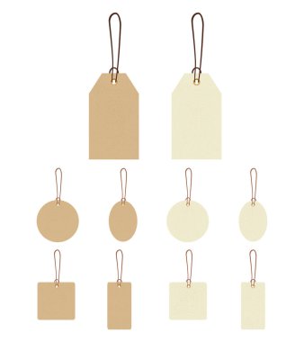 Boş hediye kutusu etiketleri ya da halatlı satış etiketleri.. 