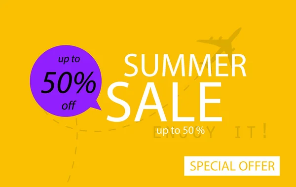 Sale banner template design. Summer sale special offer. — Stock Vector