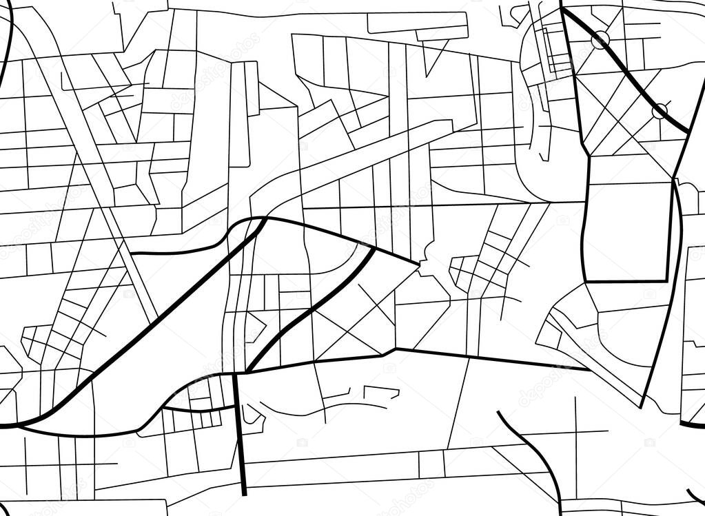 Vector illustration city map. Scheme of roads.