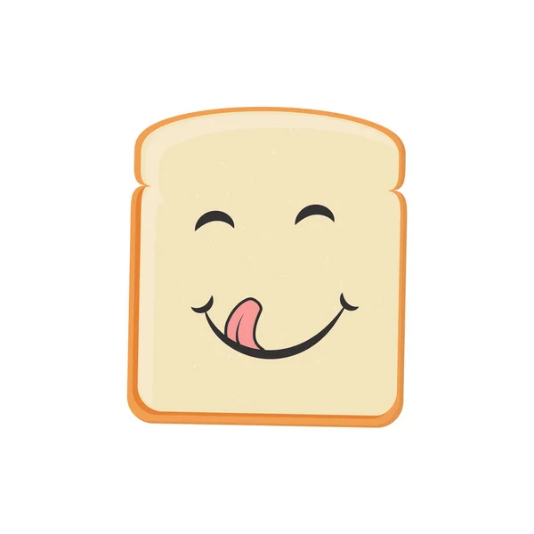 Ícone de pão de torrada dos desenhos animados. Torrada de pão sorrindo. — Vetor de Stock