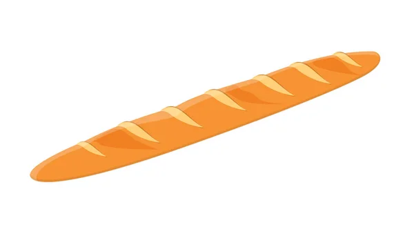 Original francês baguette no fundo branco — Vetor de Stock