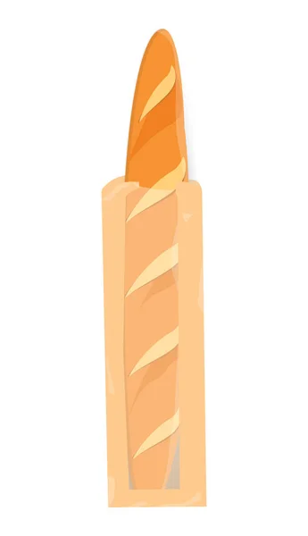 Baguette française originale sur fond blanc — Image vectorielle