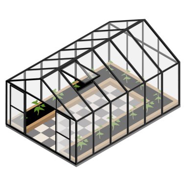 Organik bir çiftlikteki sera