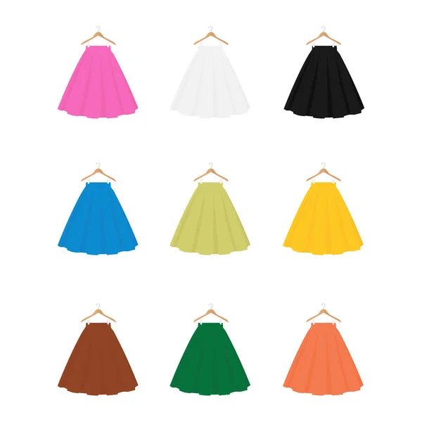 Raster skirt template, design fashion woman illustration. Women bubble skirt on hanger set, collection — 스톡 사진