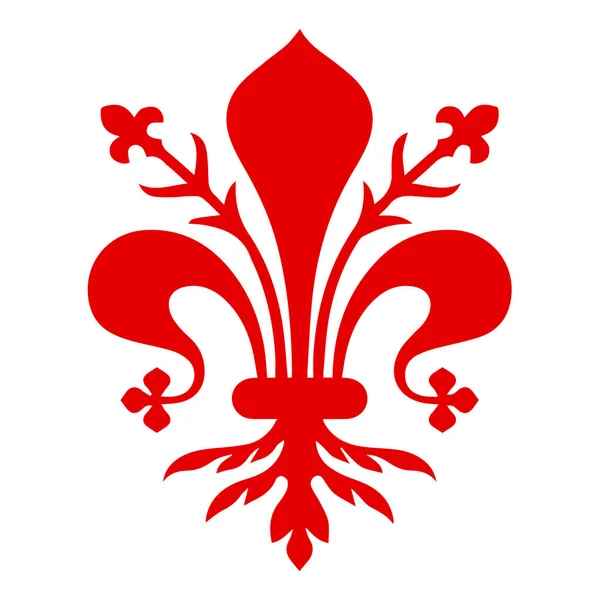 Σημαία της Φλωρεντίας. Το οικόσημο της Φλωρεντίας - Τοσκάνης. Το λουλούδι της Φλωρεντίας, σύμβολο της Φλωρεντίας, Ιταλία, εραλδικό, ράστερ φώκιας — Φωτογραφία Αρχείου