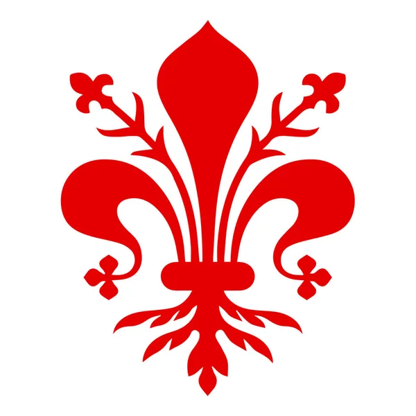 Bandiera di Firenze. Stemma di Firenze - Toscana. Il fleur de lis di Firenze, simbolo di Firenze, Italia, araldico, raster di foche — Foto Stock