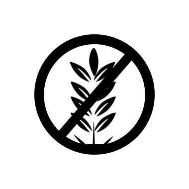 Beyaz arkaplanda izole edilmiş glüten içermeyen raster simgesi.