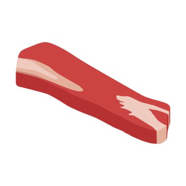 Beyaz arka planda izole edilmiş çiğ et.