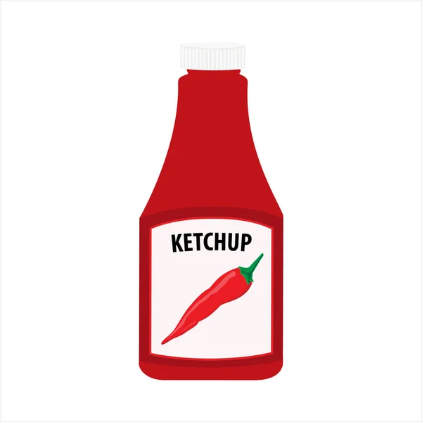 Frasco de ketchup isolado sobre fundo branco. Pimenta de tomate molho ketchup — Fotografia de Stock
