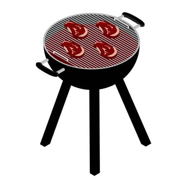 Barbecue grill geïsoleerd op witte achtergrond. — Stockfoto