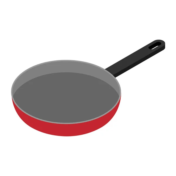 Fry pan isometric view isolated on white background — Stock Photo, Image