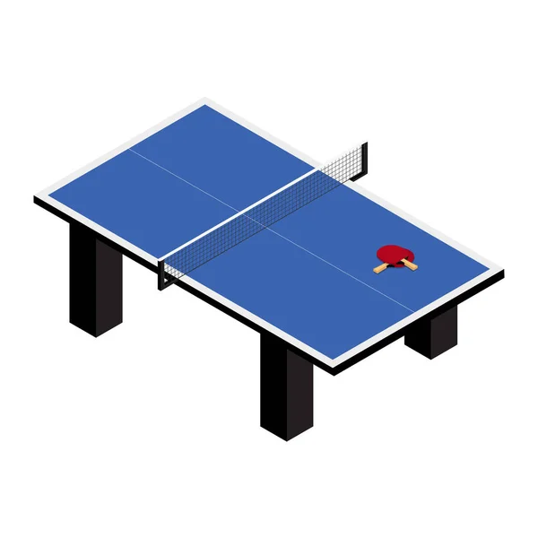 Table Ping Pong Bleu Solitaire Sur Fond Blanc — Photo