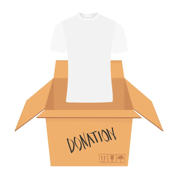 Spendenkonzept Spendenbox Voller Kleidung — Stockfoto