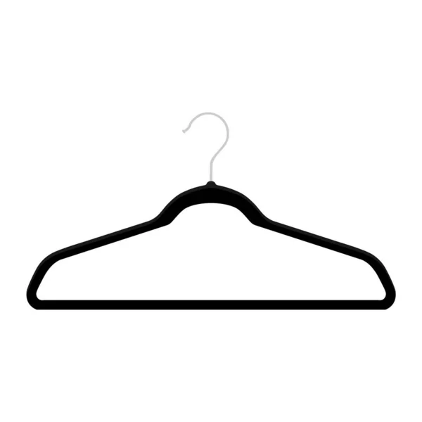 Черная Пластиковая Вешалка Вешалка Одежды Белом Фоне — стоковое фото