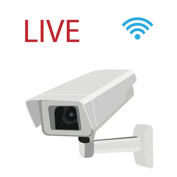 Überwachungskamera Live Und Wlan Symbol — Stockfoto