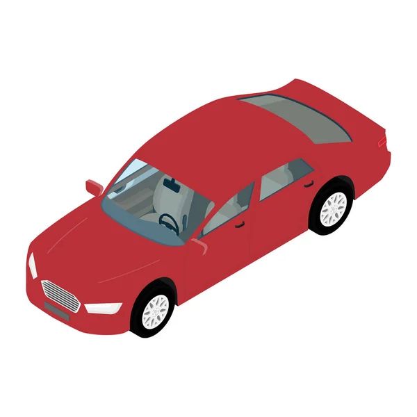 Isometric High Quality City Transport Car Icon Red Sedan Infographics — Stock Photo, Image