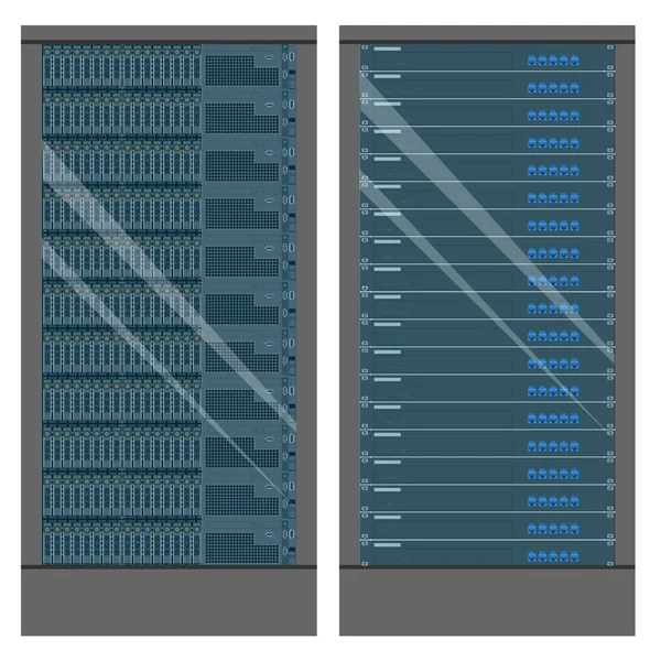 Koncept För Nätverksarbetsstationens Serverrum Serverhyllor — Stockfoto