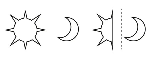 日月扁平图标 签署日月 用于网页设计 移动和信息图形的栅格标志 因白人背景而被隔离 — 图库照片