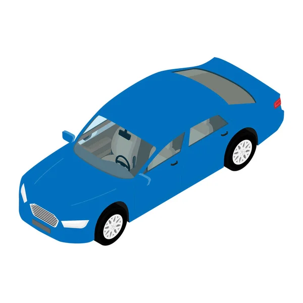 Isométrico Alta Qualidade Ícone Carro Transporte Cidade Sedan Azul Para — Fotografia de Stock