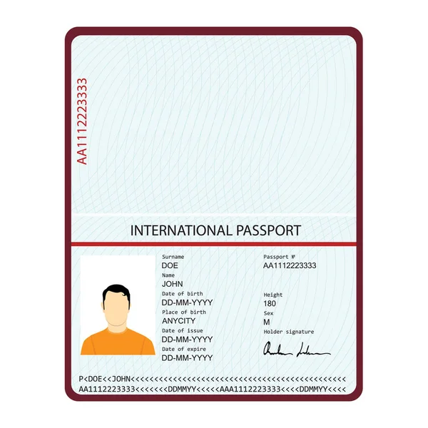 Passaporte Com Dados Biométricos Documento Identificação Modelo Passaporte Internacional Com — Fotografia de Stock