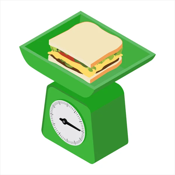Домашние Весы Сэндвичи Внутренние Весовые Шкалы Изометрического Вида — стоковое фото