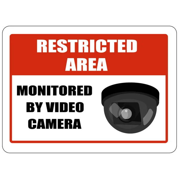 Značka Zakázané Oblasti Sledováno Videokamerou — Stock fotografie