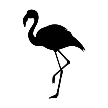 Siyah siluet flamingo logosu.