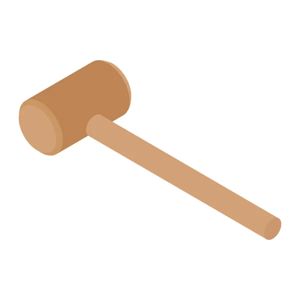 Wooden Gavel Isometric View Isolated White Background — Stock Vector