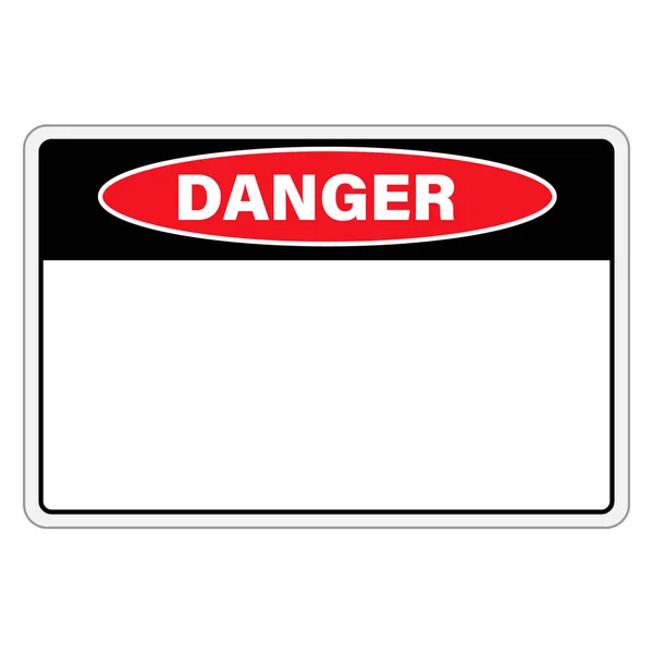 Danger Sign Warning Empty Space Text Isolated White Background — Stock Vector