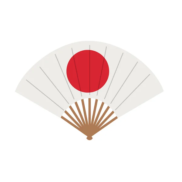 Abanico Japonés Oriental Aislado Sobre Fondo Blanco Papel Tradicional Chino — Vector de stock